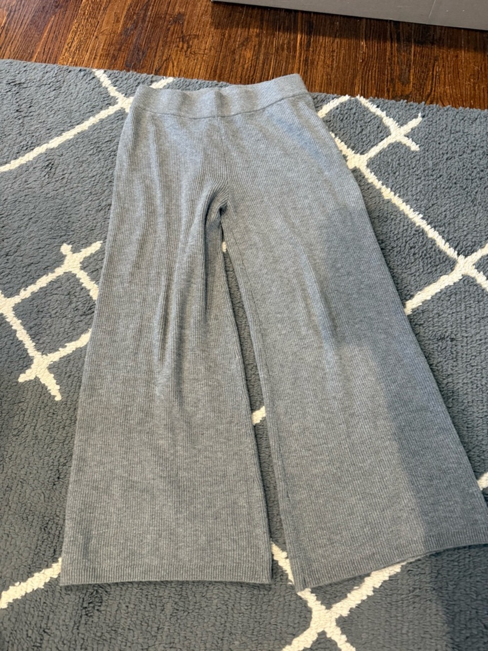 A New Day Ribbed Knit Wide Leg Two-Piece Set - Heather Gray - Picture 7 of 12
